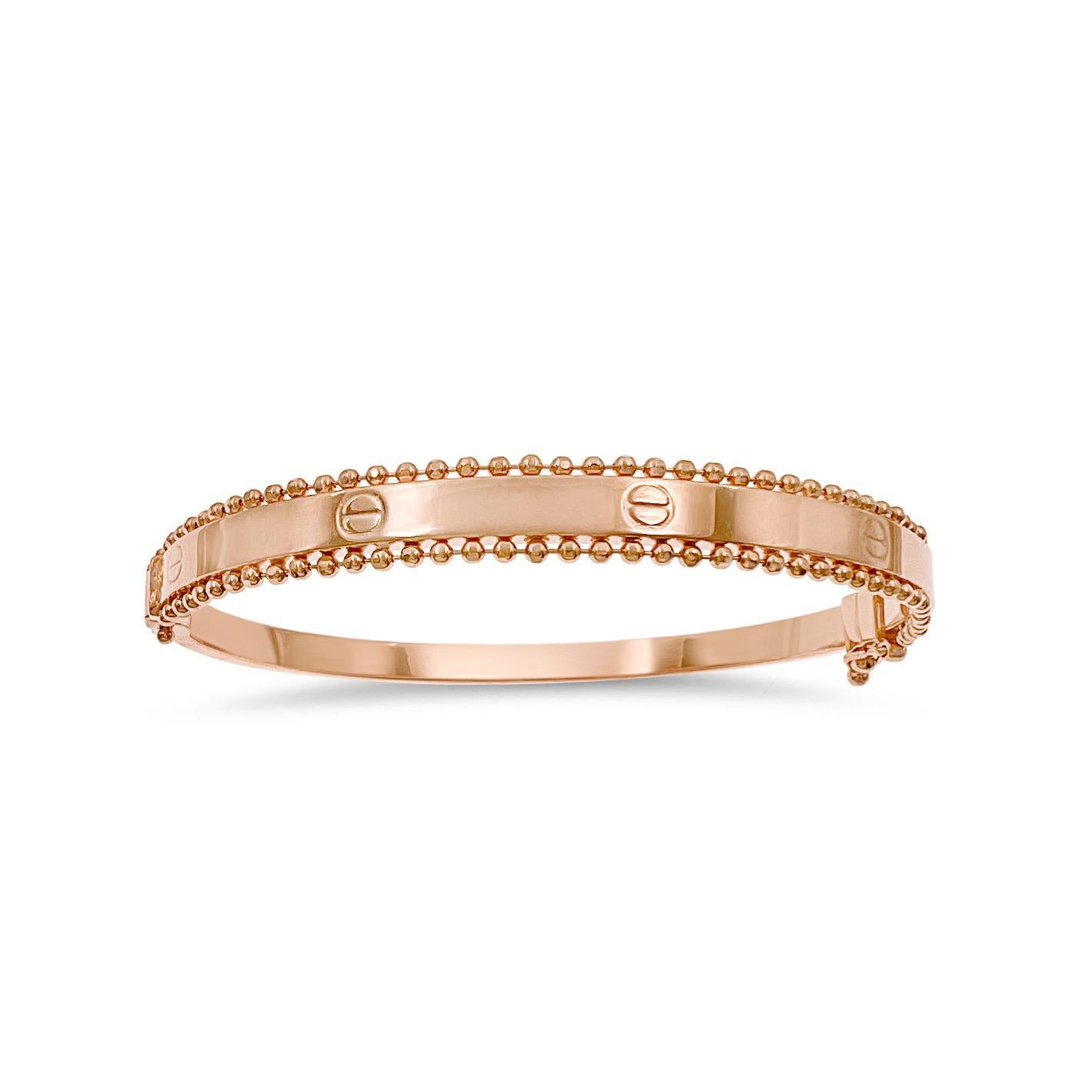 14k Rose Gold Stackable Hinged Bangle Bracelet 7.5 inch