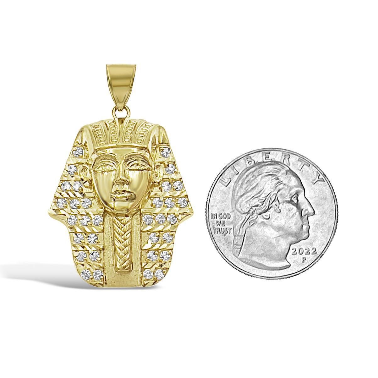 10k Yellow Gold Egyptian Pharaoh King Pendant