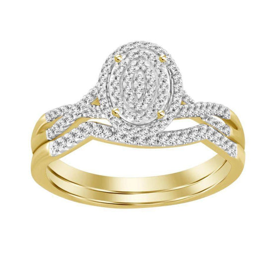 Diamond Bridal Ring Set Ring 10k Yellow Gold 0.25cttw