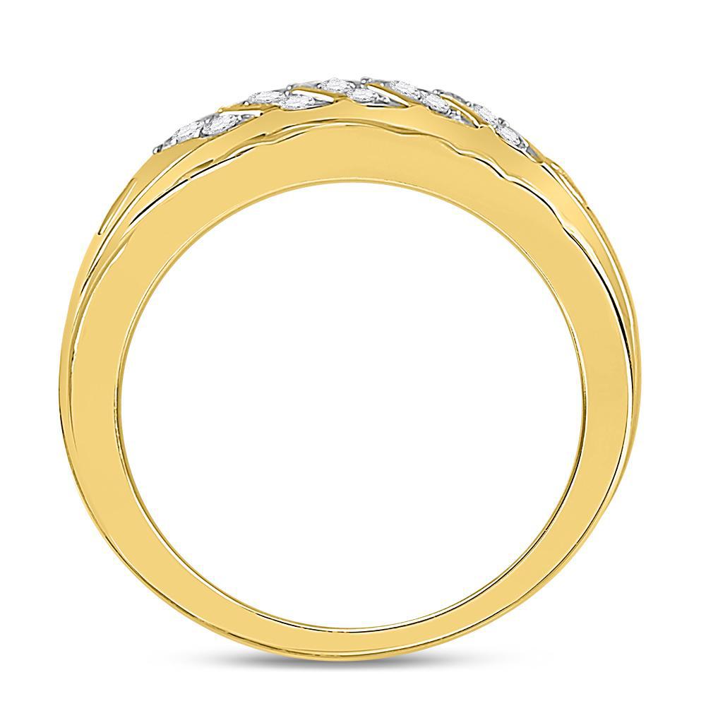 0.20cttw Diamond Men's Wedding Band 10k Yellow Gold