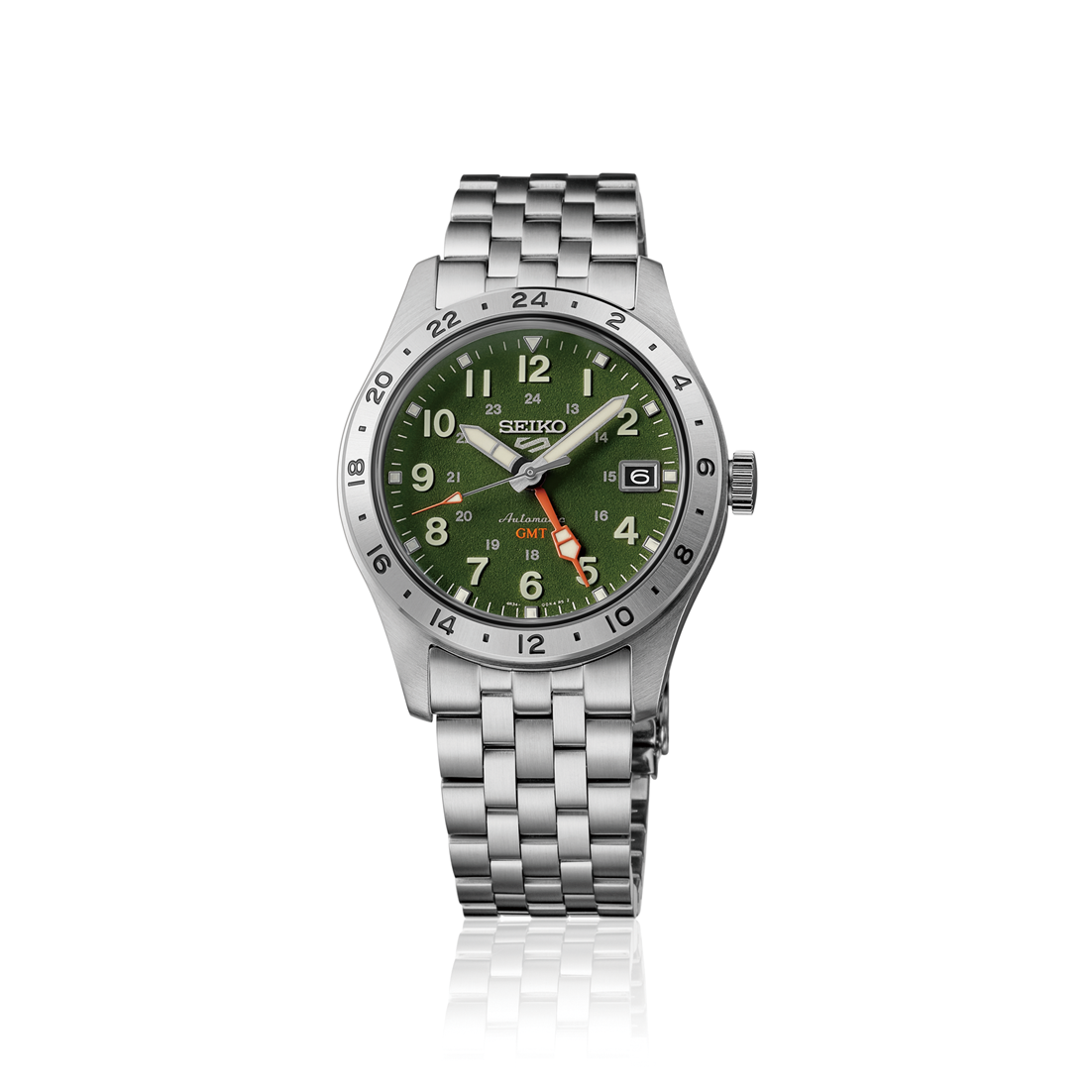 Seiko 5 Sports Field GMT Green Dial Men's Automatic Watch HDB001