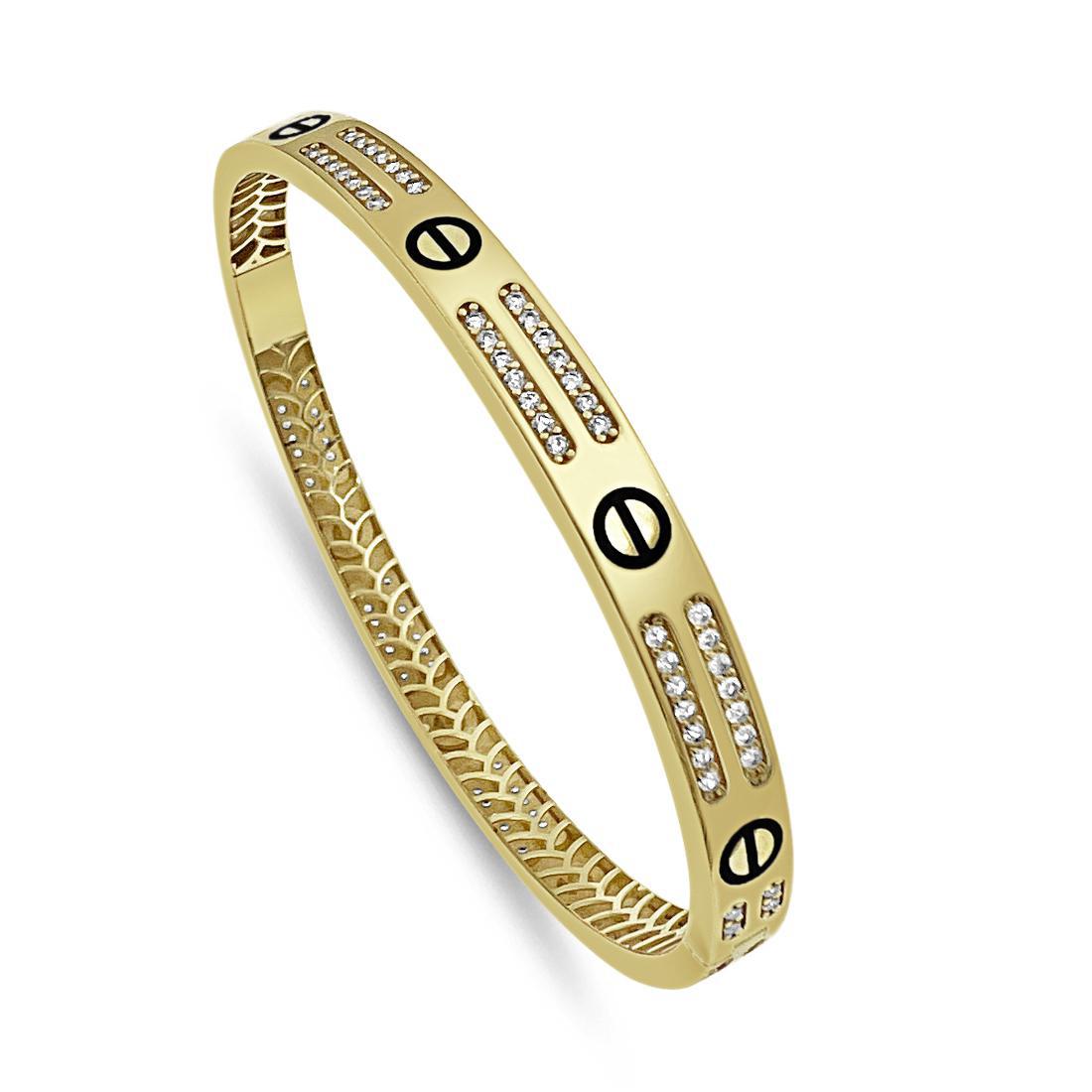 14k Yellow Gold Stackable Hinged Bangle Bracelet 7.5 inch