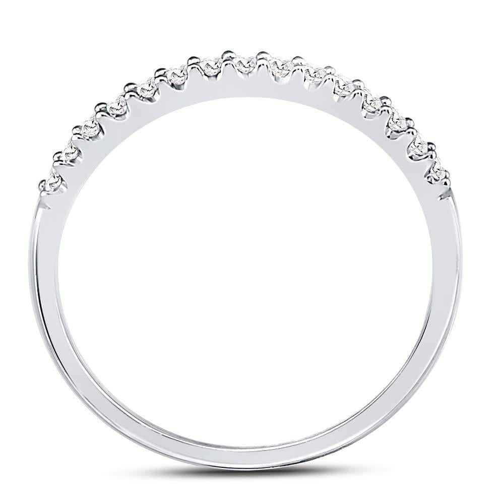 0.15ctw Diamond Wedding Band Ring 14K White Gold