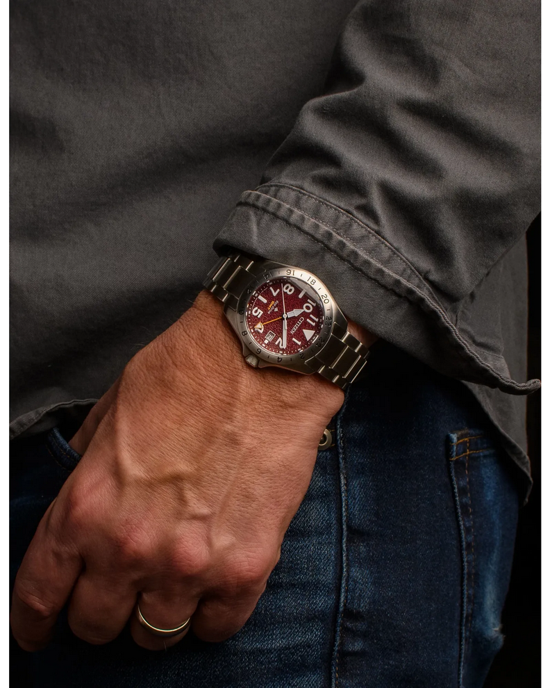 Citizen Promaster Land GMT Eco-Drive Red Dial Mens Watch BJ7150-50W