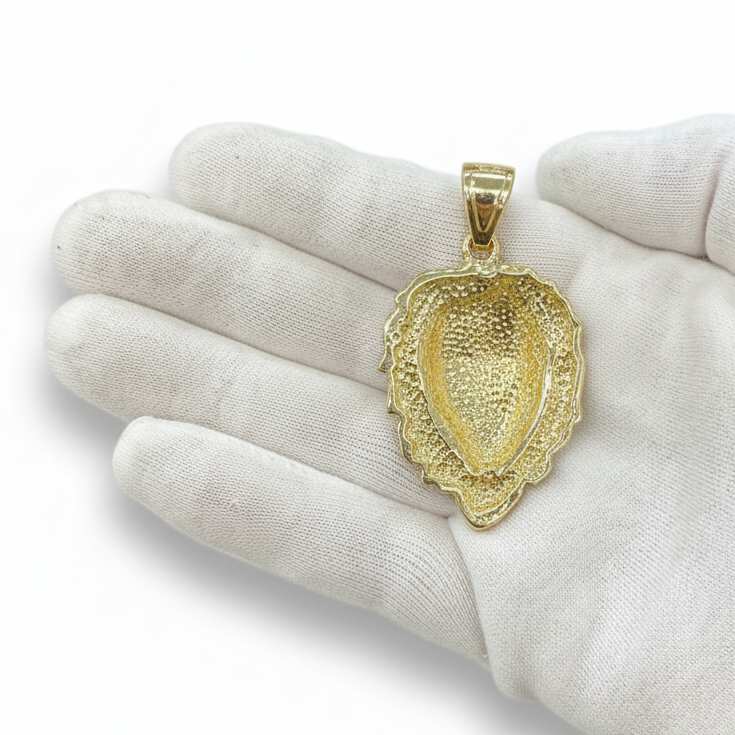 Lion Head Pendant Charm 925 Sterling Silver Gold Plated CZ Iced Out