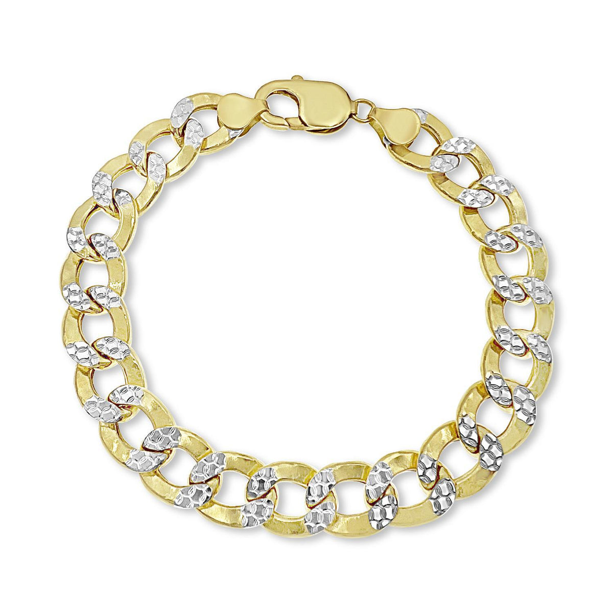 10K Yellow Gold Diamond Cut Cuban Link Bracelet