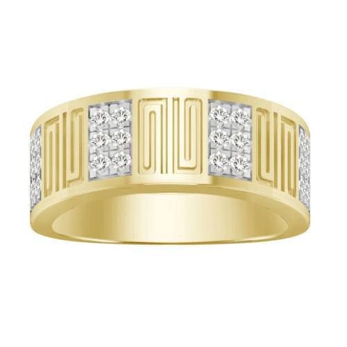 0.50 cttw Round Diamond Mens Band Ring 10k Yellow Gold