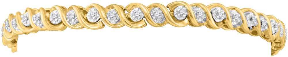 0.50ctw Diamond Swirl Link Bracelet 10K Yellow Gold