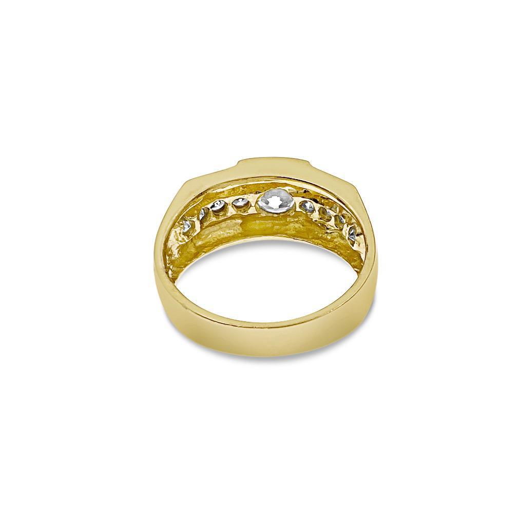 10k Yellow Gold Mens CZ Band Size 10