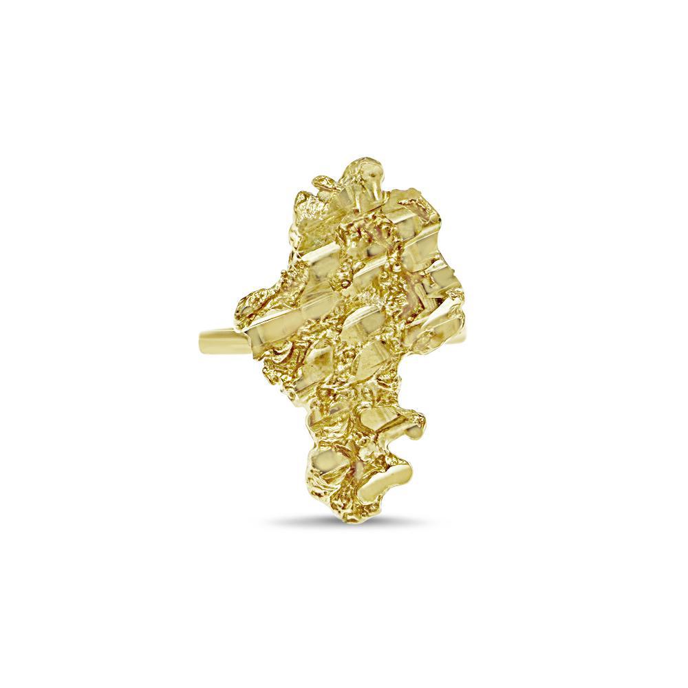 10K Yellow Gold Nugget Ring for Women