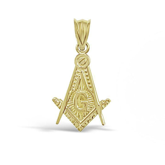10k Yellow Gold Masonic Pendant Square Compass