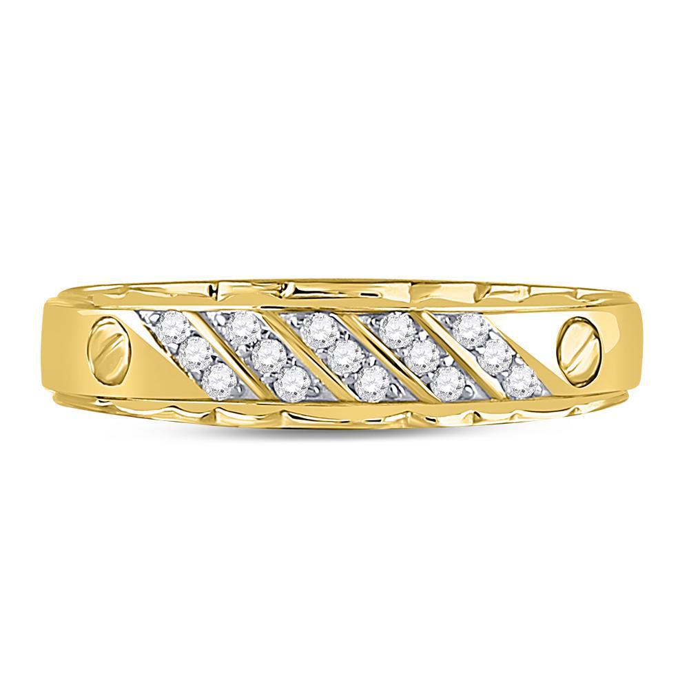 0.20cttw Diamond Men's Wedding Band 10k Yellow Gold