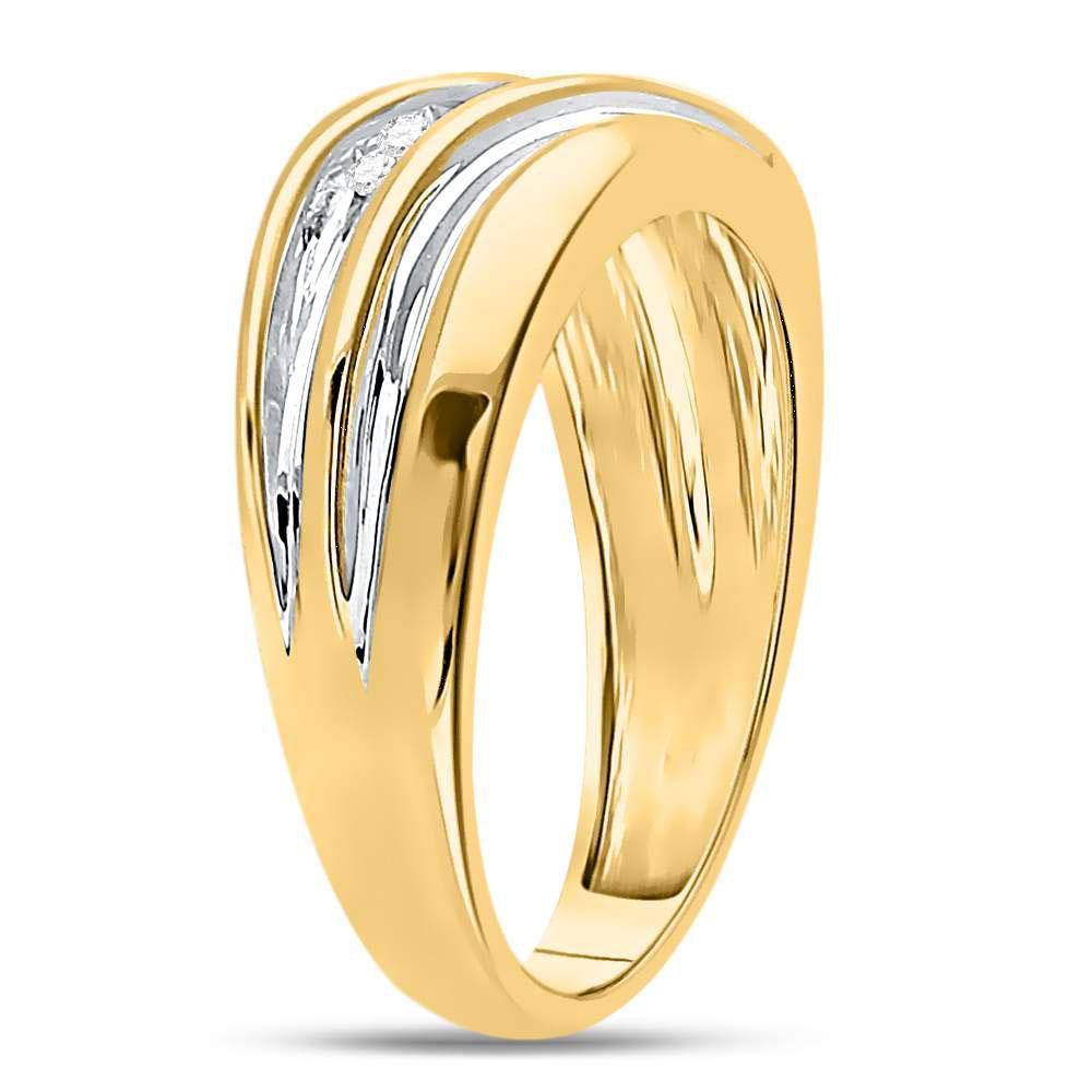0.25 cttw Diamond Wedding Anniversary Mens Band Ring 10k Yellow Gold