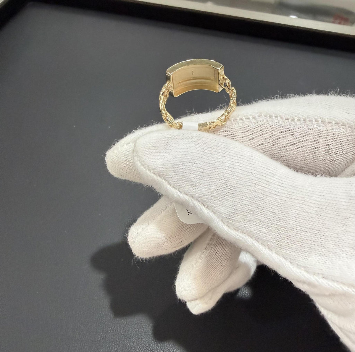 10K Yellow Gold Cuban Link Nugget Signet Ring