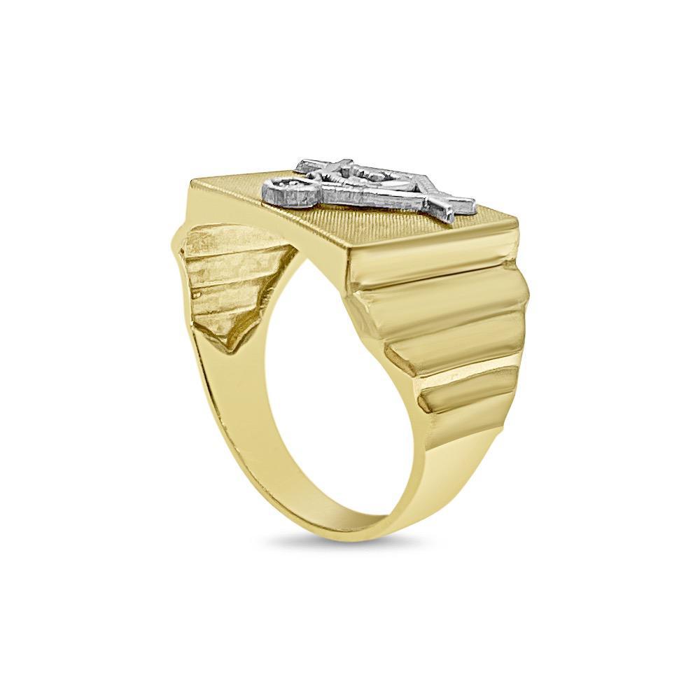 Masonic Ring 10k Yellow Gold Men's Band Size 10.25