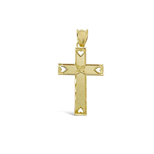 Cross Pendant 10k Yellow Gold Charm 1.2"