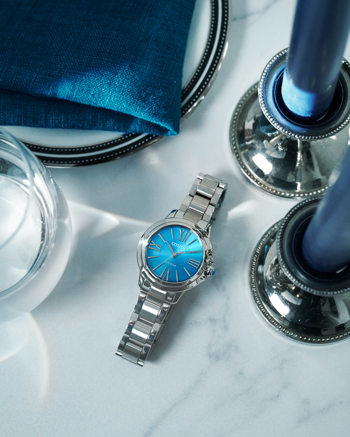 Citizen L Ceci Eco-Drive Blue Dial Womens Watch EM1161-55L