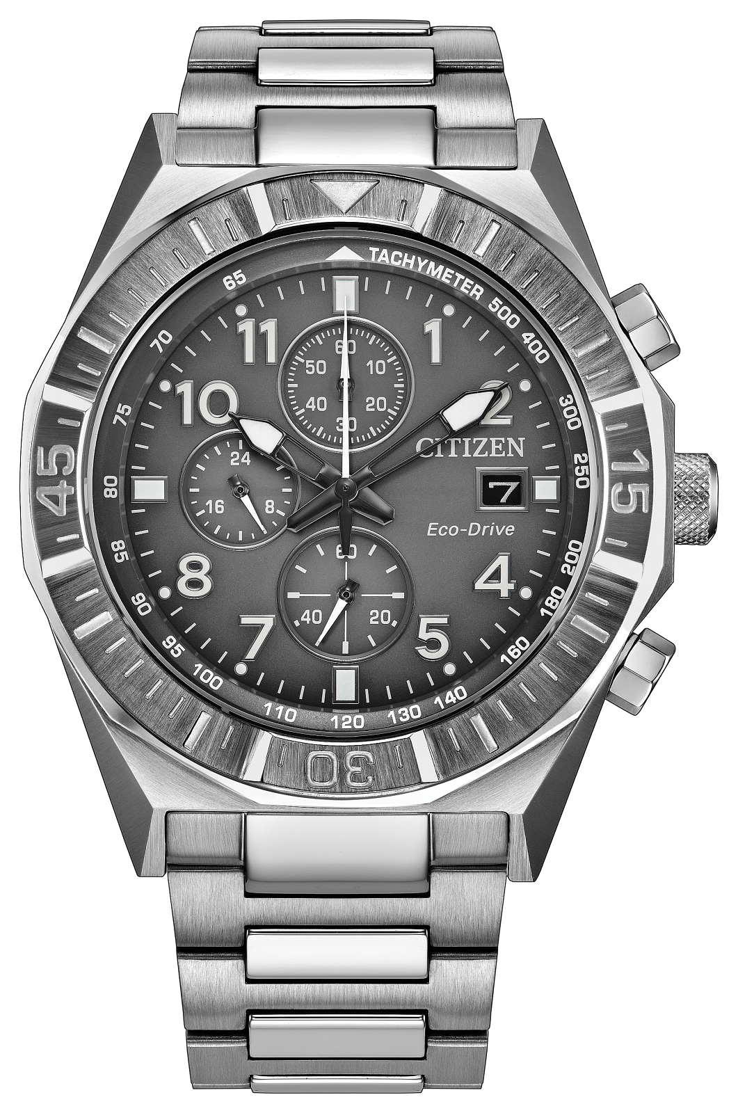 Citizen Eco-Drive Nighthawk Chrono Gray Dial Mens Watch CA0890-54H