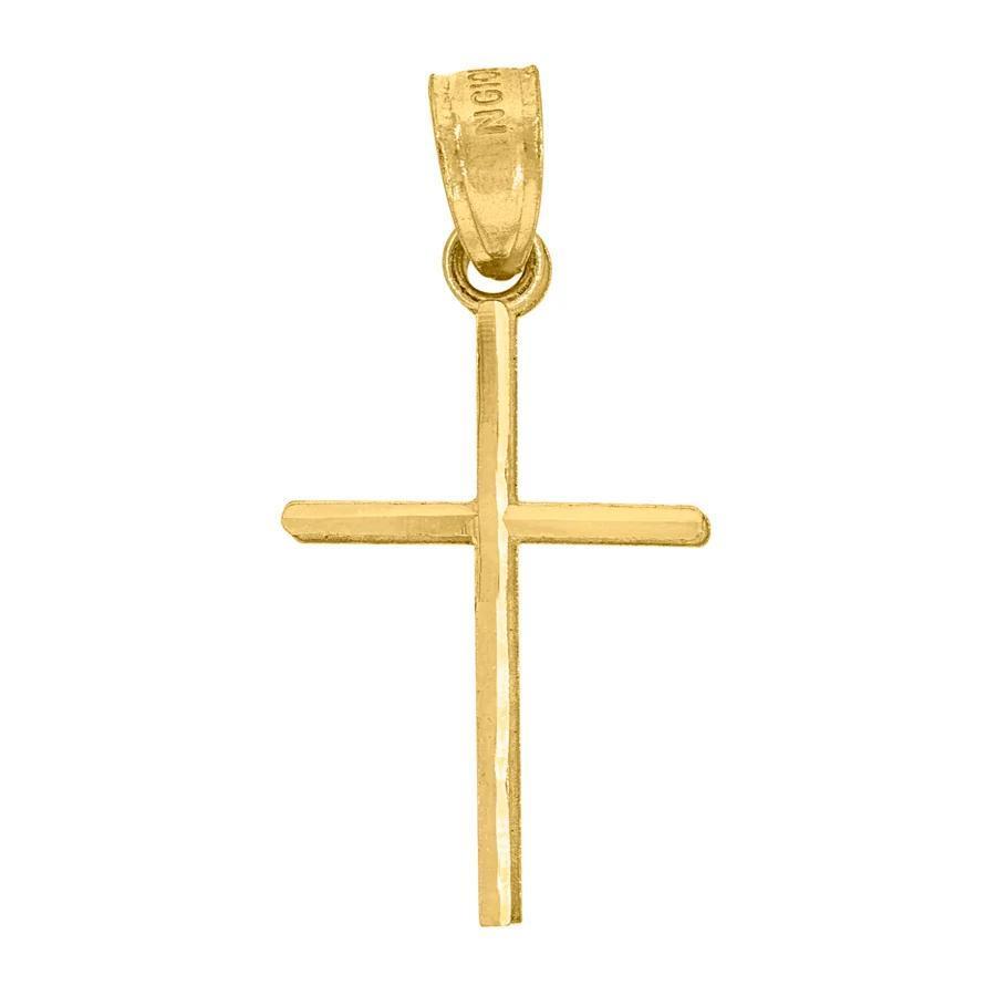 10K Yellow Gold Cross Mens Pendant