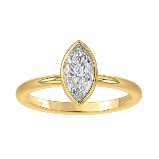 1 ct Lab Grown Marquise Diamond Solitaire Engagement Ring 14k Yellow Gold