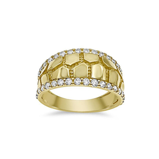 14k Yellow Gold Nugget Band