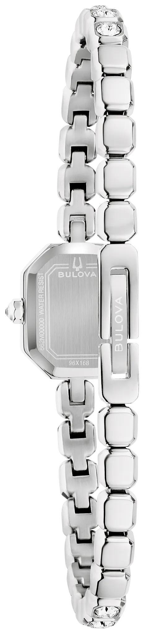 Bulova Crystal Box Set Pink Mother of Pearl Dial Womens Octagon Watch 96X168
