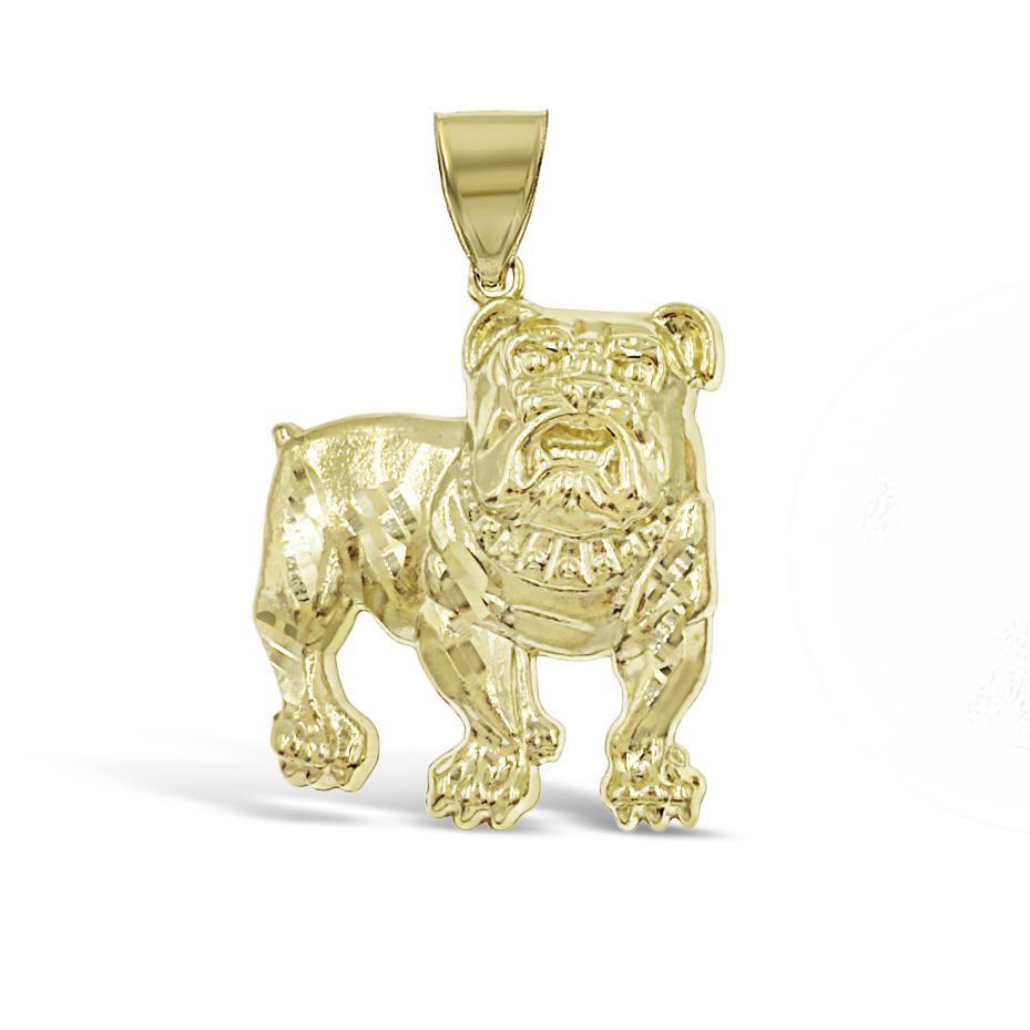 10K Yellow Gold Dog Pet Bulldog Pendant Charm