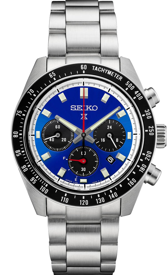 Seiko Prospex Speedtimer Solar Chronograph Blue Dial Men's Watch SSC931
