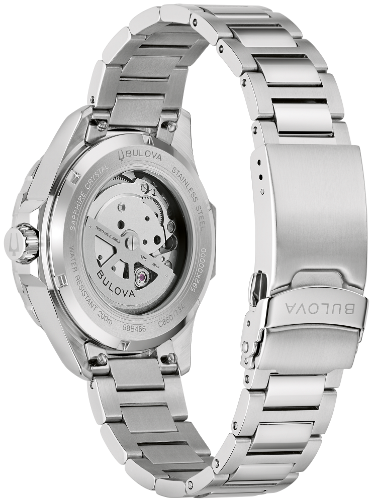 Bulova Marine Star Automatic Blue and Black Dial Mens Watch 98B466