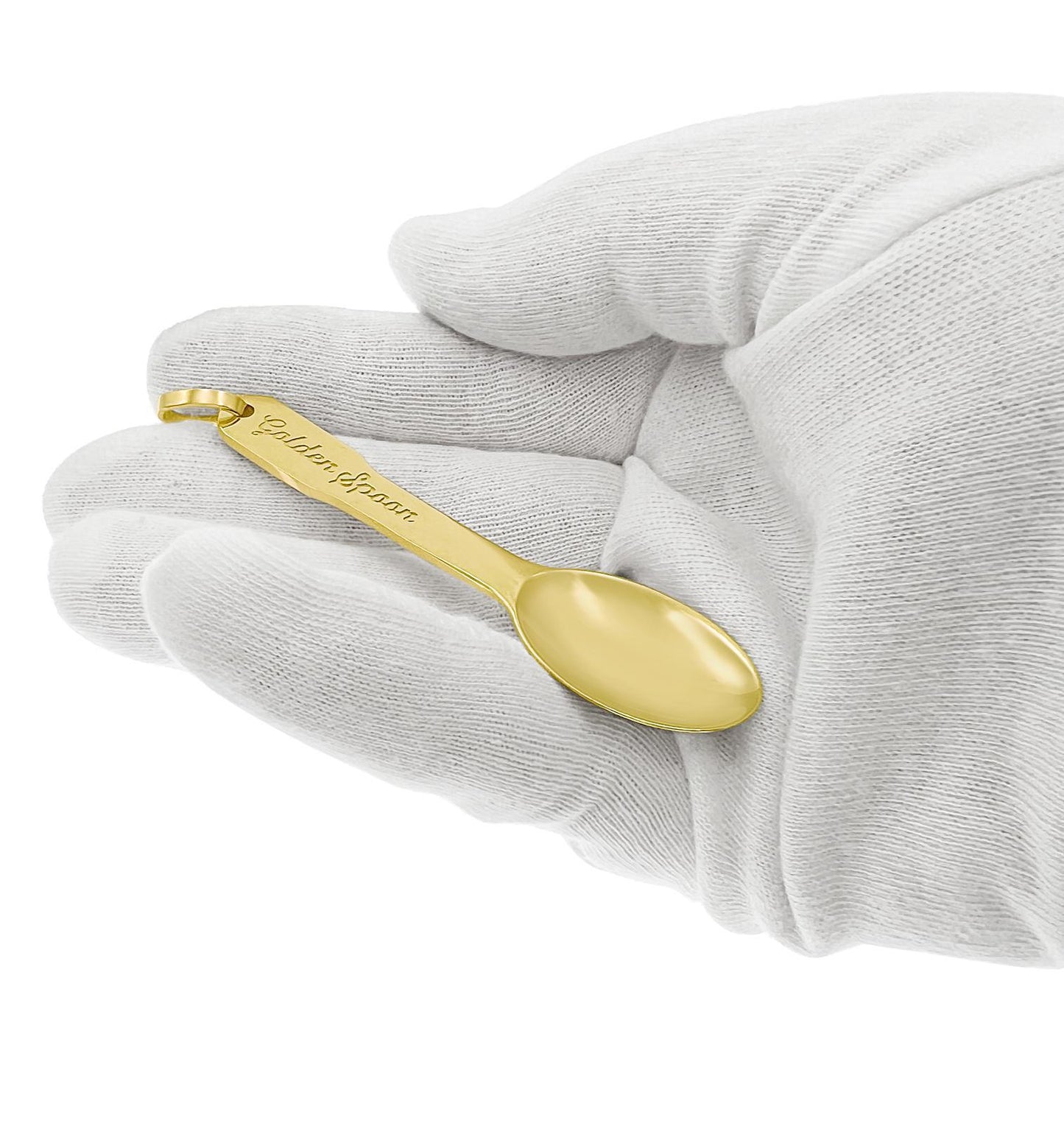 10k Gold Spoon Pendant Charm 3.3"