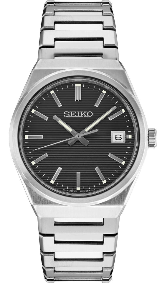 Seiko Essentials Black Dial Men's Watch SUR557