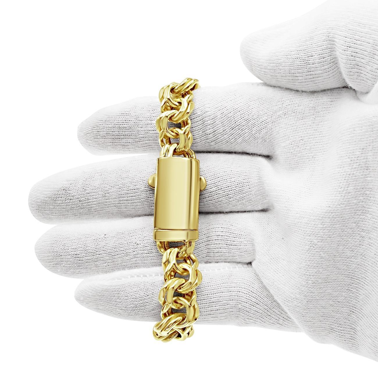 10K Yellow Gold Double Curb Link Chain ID Bracelet