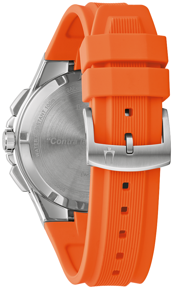 Bulova Marc Anthony Orange Band Mens Watch 96B407