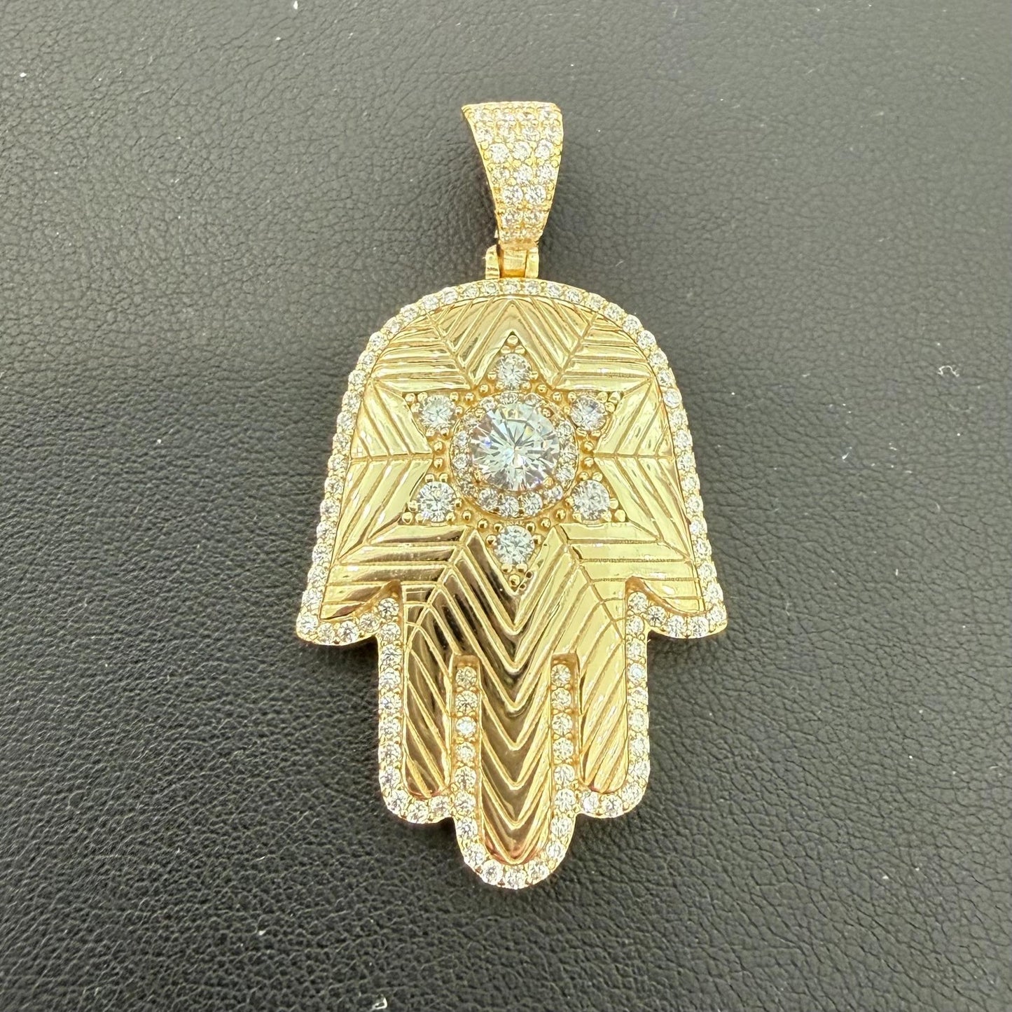 Hamsa Pendant Gold Plated 925 Sterling Silver