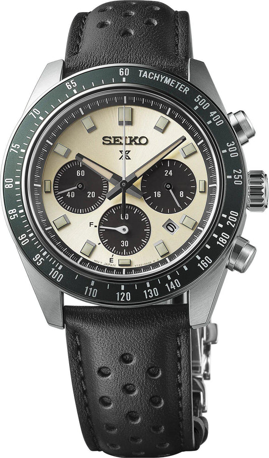 Seiko Prospex Speedtimer Solar Chronograph Mens Ivory Dial Watch SSC943