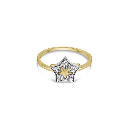 14k Gold Stackable Star Ring Women Band Size 6.25