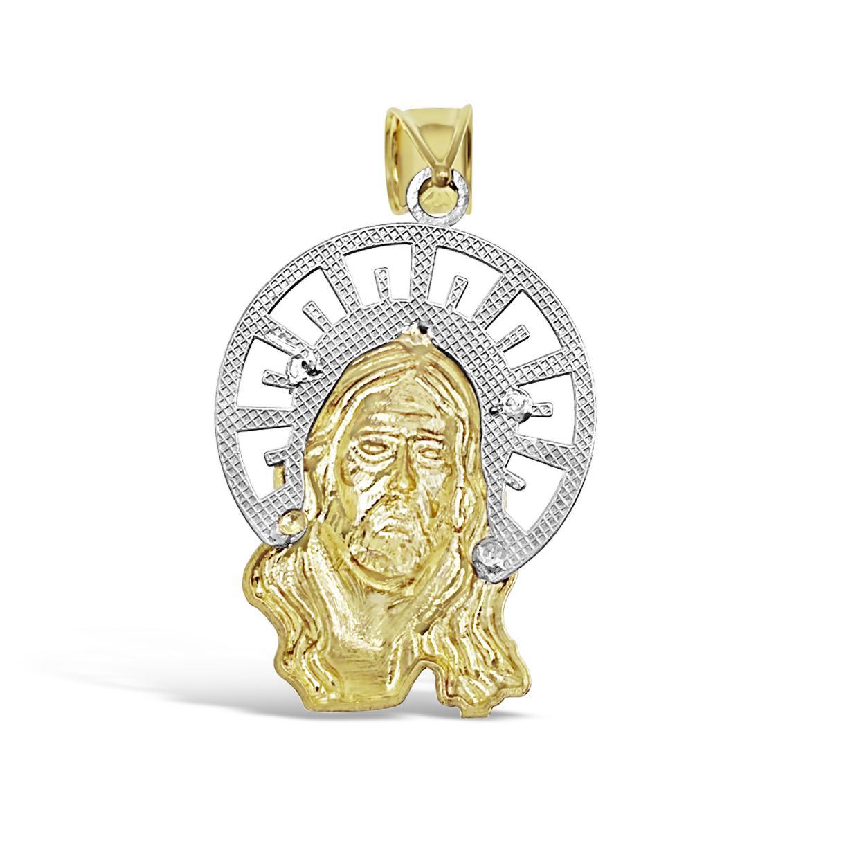 Jesus Head Pendant Mens Charm 10k Yellow White Rose Gold 1.8 inch