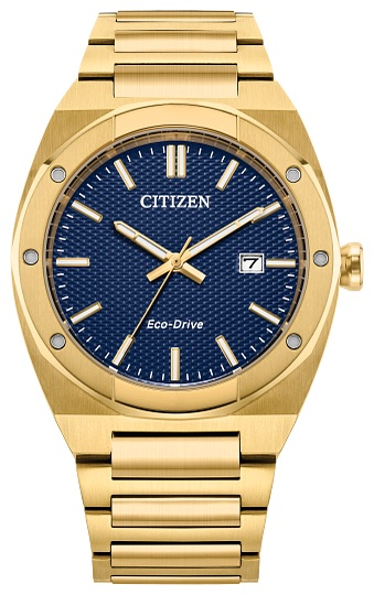 Citizen Sport Luxury Eco-Drive Gold tone Blue Dial Men's Watch BM7662-59L