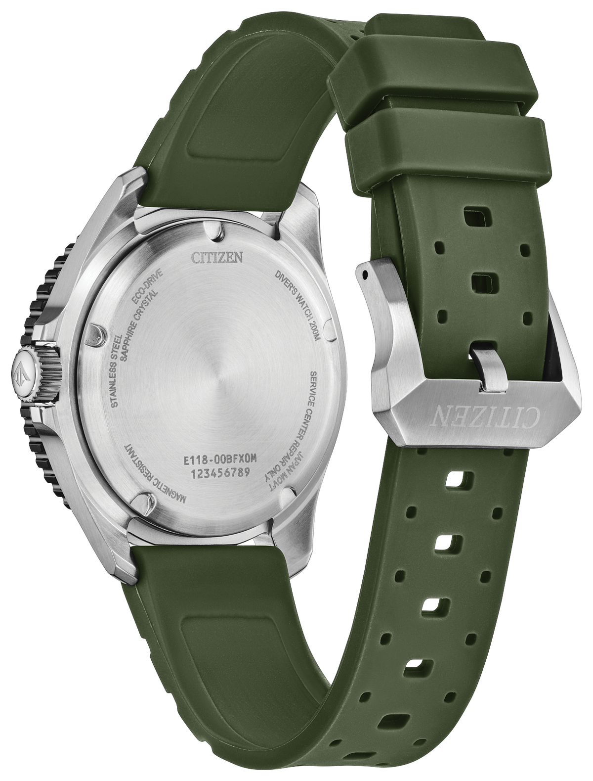 Citizen Promaster Dive Eco-Drive Green Strap Mens Watch BN0265-00A