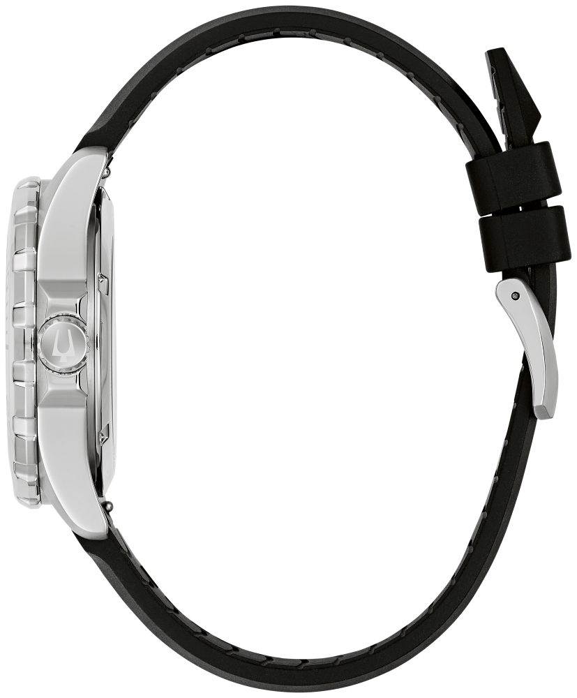 Bulova Marine Star Series B Automatic Silver and Black Dial Mens Watch 98B465