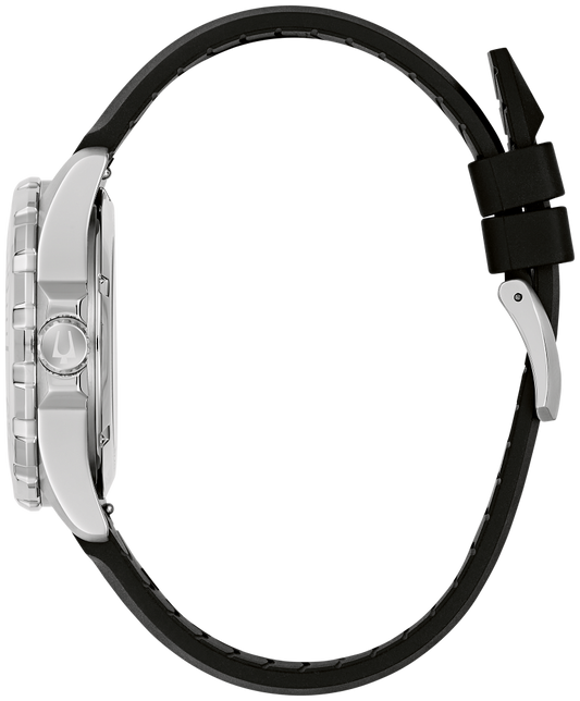 Bulova Marine Star Series B Automatic Silver and Black Dial Mens Watch 98B465