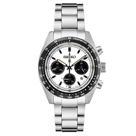 Seiko Prospex Speedtimer Solar Chronograph White Dial Mens Watch SSC961