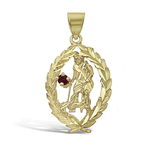 Saint Lazarus San Lazaro Pendant 10K Yellow Gold
