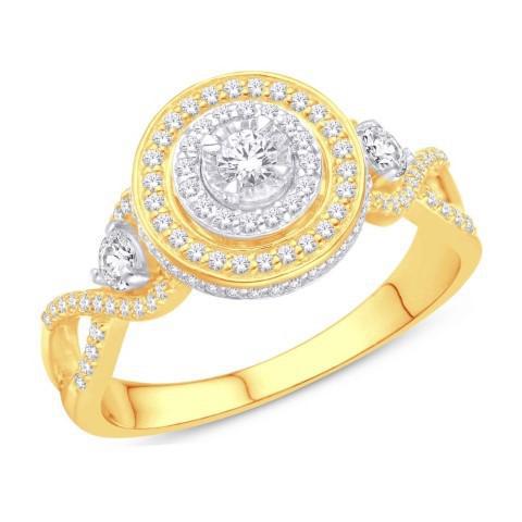 0.50cttw Round Diamond Engagement Ring Twisted Band 14k Yellow White Gold