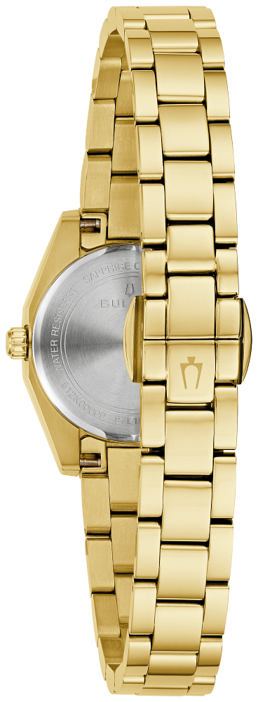 Bulova Surveyor Gold Tone Pink Dial Womens Watch 97L187