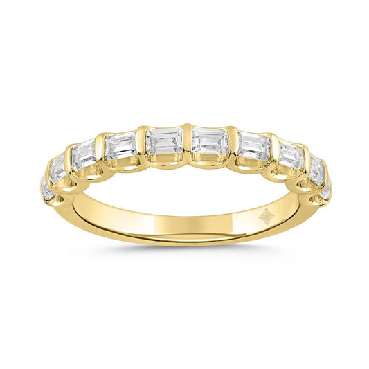 1 cttw Lab Grown Emerald Diamond Wedding Womens Band Ring 14k Yellow Gold
