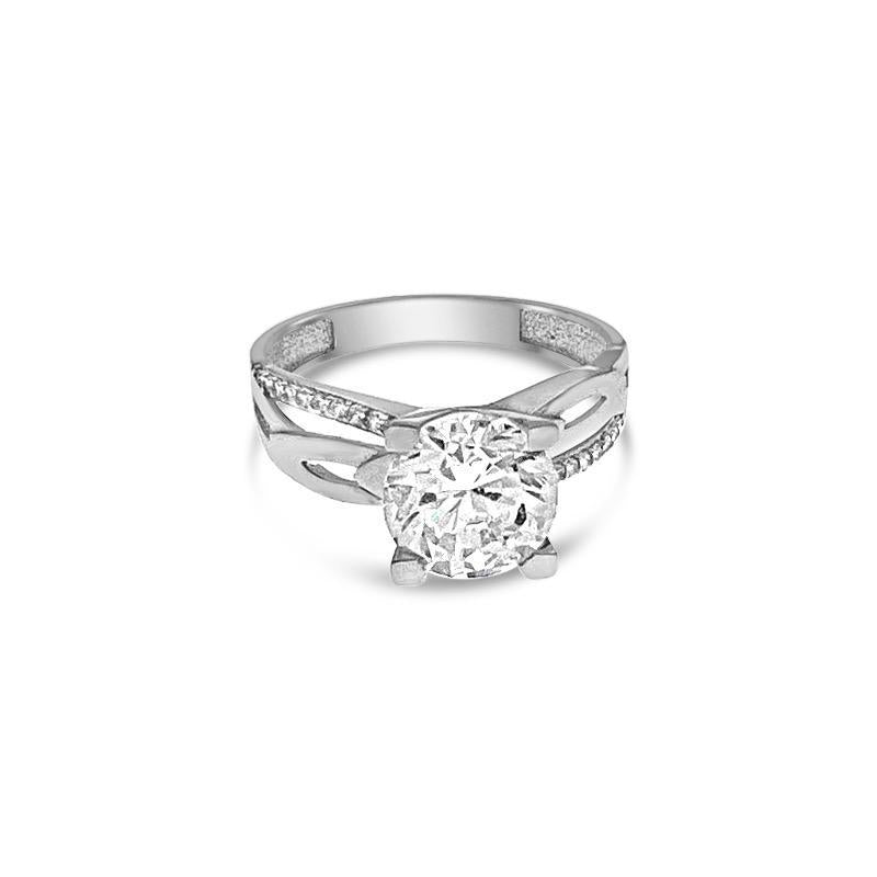 Engagement Ring Real 14k White Gold CZ Size 7.5