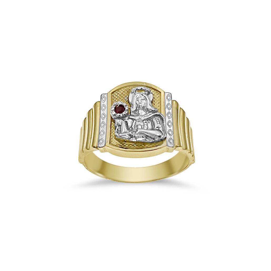 Saint Barbara Men's Ring 10k Yellow Gold Size 11