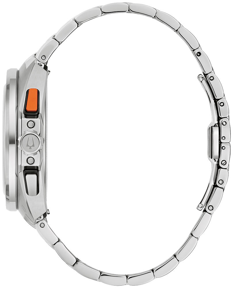 Bulova Racer Chronograph Silver tone Light Blue Dial Mens Watch 98B432