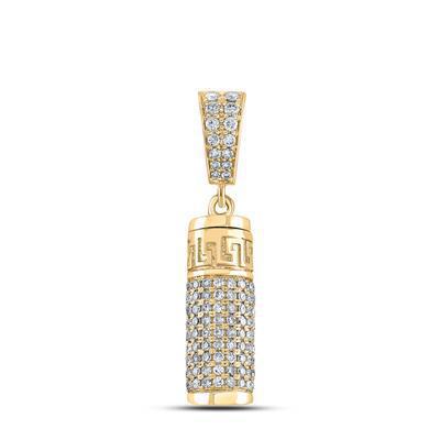 1 Cttw Diamond Round Urn Cylinder Charm Pendant 10k Yellow Gold